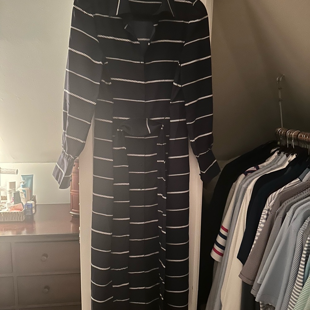 Vineyard Vines Navy Striped Long Sleeve Shirt Dress size small